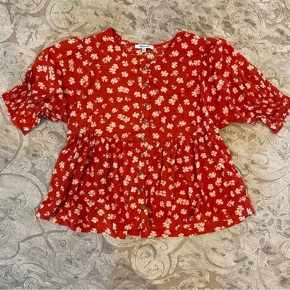 Women’s XS Madewell puff sleeved shirt